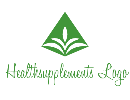 abstract plant in rhombus agriculture logo