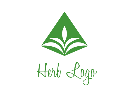 abstract plant in rhombus agriculture logo