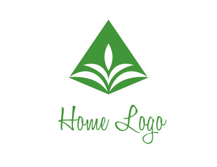 abstract plant in rhombus agriculture logo