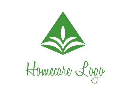 abstract plant in rhombus agriculture logo