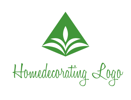 abstract plant in rhombus agriculture logo