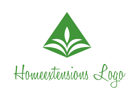 abstract plant in rhombus agriculture logo