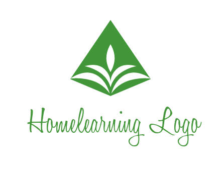 abstract plant in rhombus agriculture logo