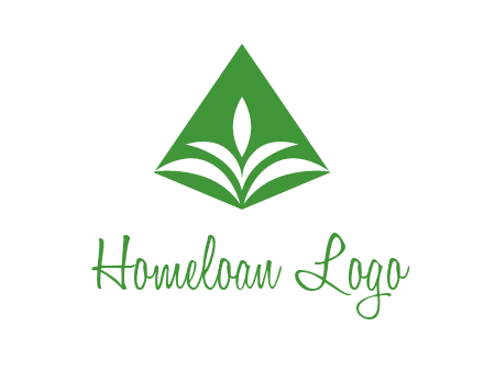 abstract plant in rhombus agriculture logo