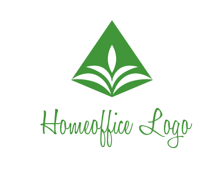 abstract plant in rhombus agriculture logo