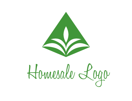 abstract plant in rhombus agriculture logo