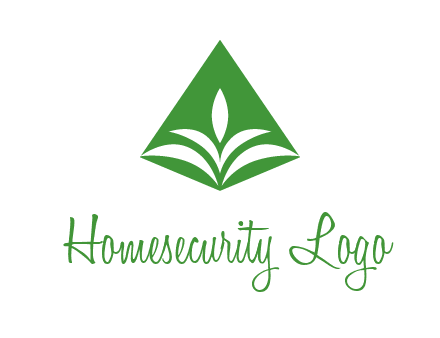 abstract plant in rhombus agriculture logo