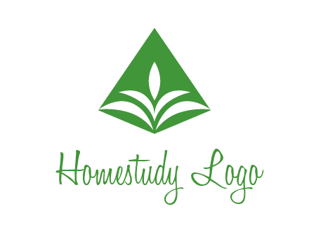 abstract plant in rhombus agriculture logo