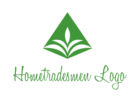 abstract plant in rhombus agriculture logo