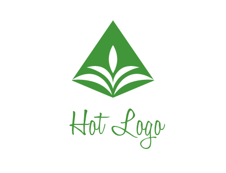 abstract plant in rhombus agriculture logo