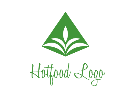 abstract plant in rhombus agriculture logo