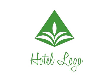 abstract plant in rhombus agriculture logo