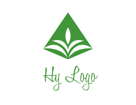 abstract plant in rhombus agriculture logo
