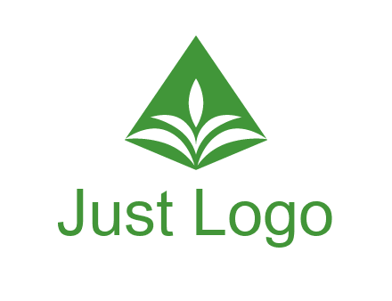 abstract plant in rhombus agriculture logo