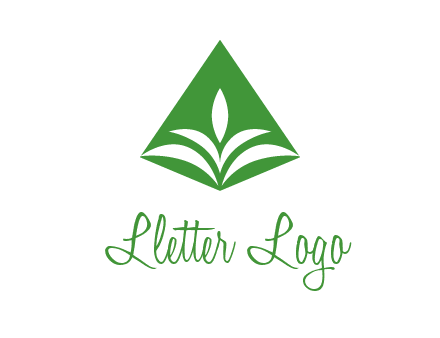 abstract plant in rhombus agriculture logo
