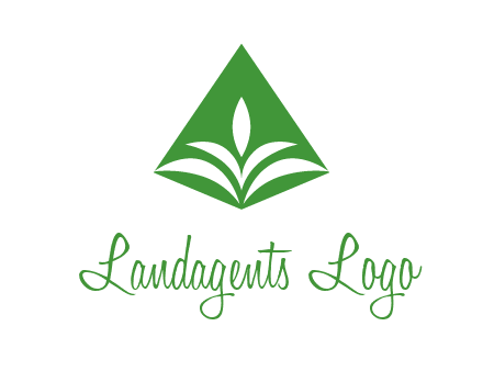 abstract plant in rhombus agriculture logo