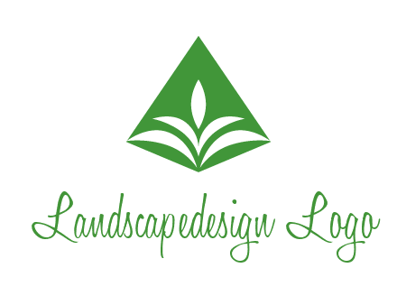abstract plant in rhombus agriculture logo