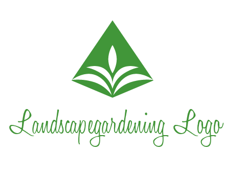abstract plant in rhombus agriculture logo