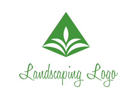 abstract plant in rhombus agriculture logo