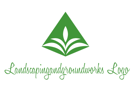 abstract plant in rhombus agriculture logo