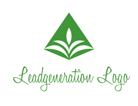 abstract plant in rhombus agriculture logo