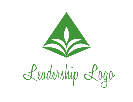 abstract plant in rhombus agriculture logo