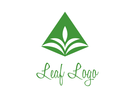 abstract plant in rhombus agriculture logo