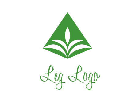 abstract plant in rhombus agriculture logo