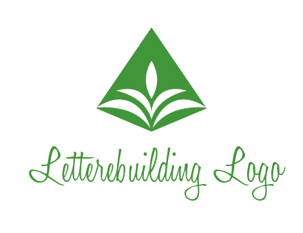 abstract plant in rhombus agriculture logo