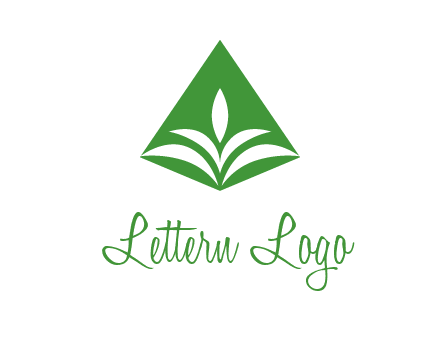 abstract plant in rhombus agriculture logo