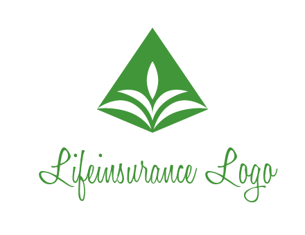 abstract plant in rhombus agriculture logo