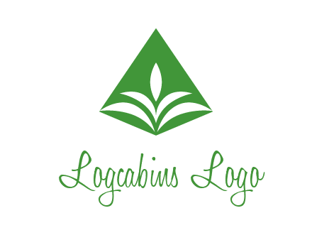 abstract plant in rhombus agriculture logo