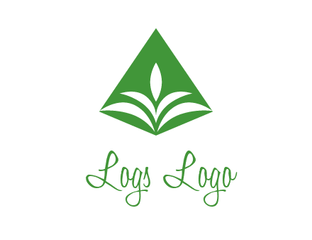 abstract plant in rhombus agriculture logo