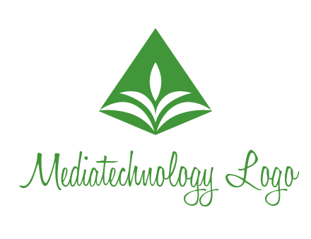 abstract plant in rhombus agriculture logo