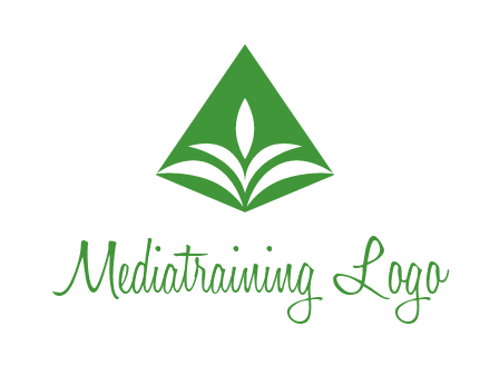 abstract plant in rhombus agriculture logo