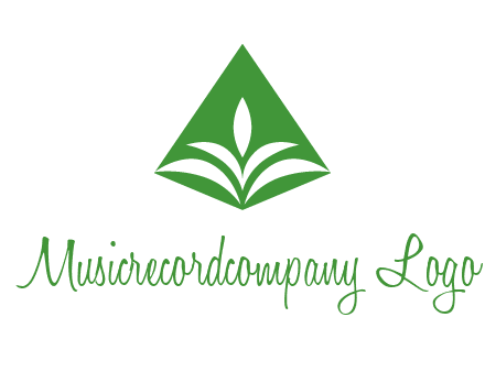 abstract plant in rhombus agriculture logo