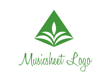 abstract plant in rhombus agriculture logo