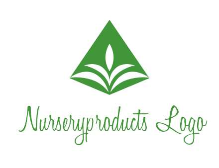 abstract plant in rhombus agriculture logo