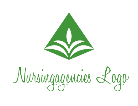 abstract plant in rhombus agriculture logo