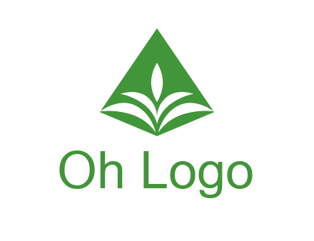 abstract plant in rhombus agriculture logo