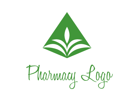 abstract plant in rhombus agriculture logo