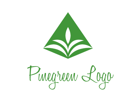 abstract plant in rhombus agriculture logo