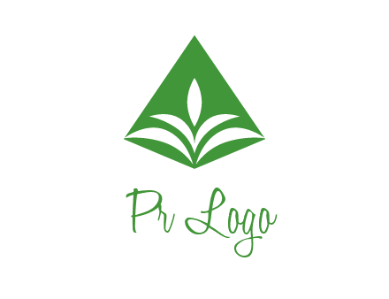 abstract plant in rhombus agriculture logo