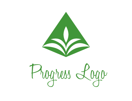 abstract plant in rhombus agriculture logo
