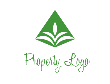 abstract plant in rhombus agriculture logo