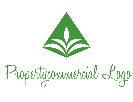 abstract plant in rhombus agriculture logo