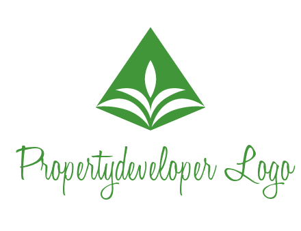 abstract plant in rhombus agriculture logo