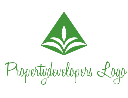 abstract plant in rhombus agriculture logo