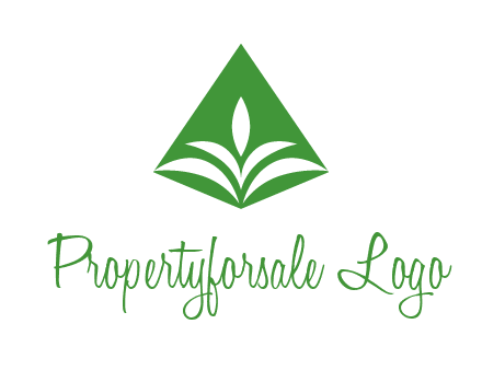 abstract plant in rhombus agriculture logo