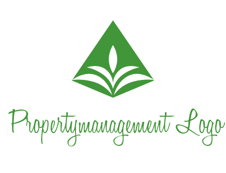 abstract plant in rhombus agriculture logo